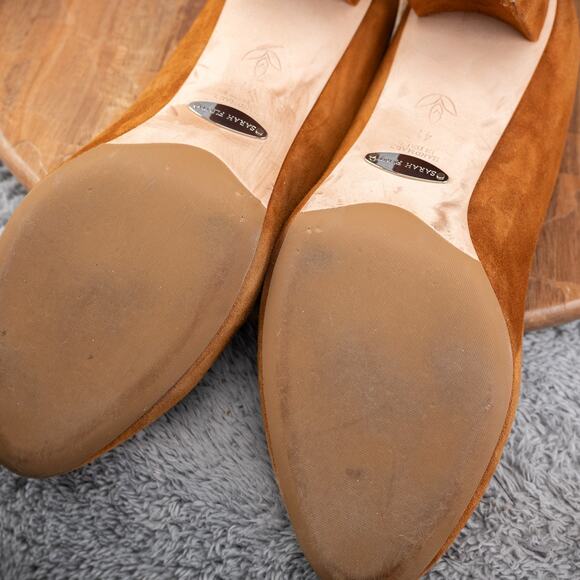 Sarah Flint Cognac Suede perfect round toe pump 70 size 41 - Picture 7 of 8